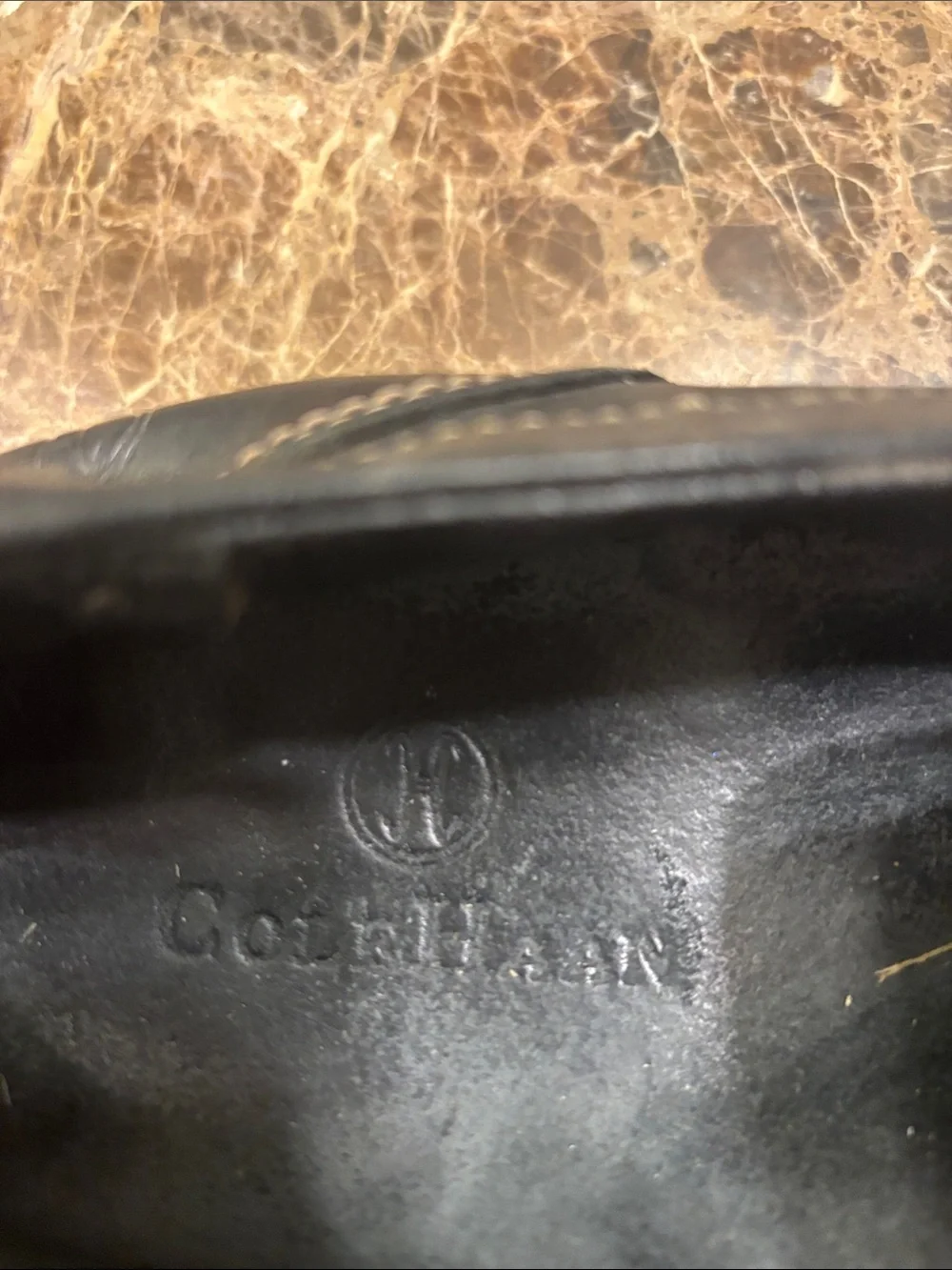 Cole Haan Black Leather Slip-On Loafers with Contrast Stitching